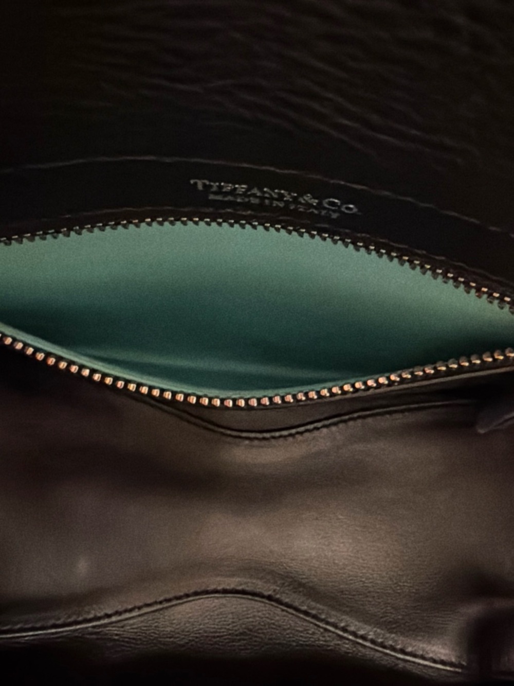 Return To Tiffany Black Leather Heart Mini Tote Bag - Picture 6 of 8